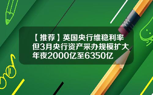 【推荐】英国央行维稳利率但3月央行资产采办规模扩大年夜2000亿至6350亿英镑