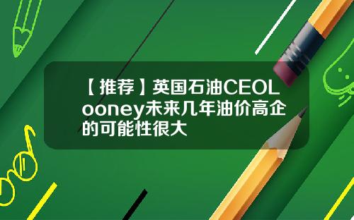 【推荐】英国石油CEOLooney未来几年油价高企的可能性很大