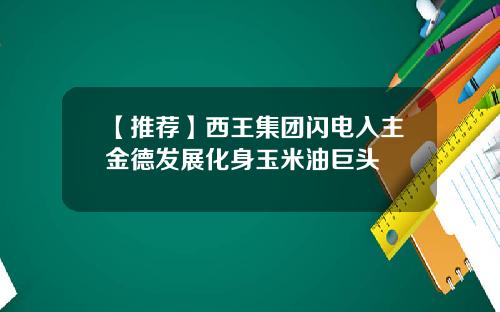 【推荐】西王集团闪电入主金德发展化身玉米油巨头