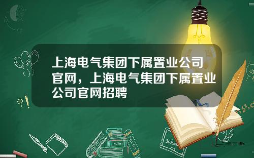 上海电气集团下属置业公司官网，上海电气集团下属置业公司官网招聘