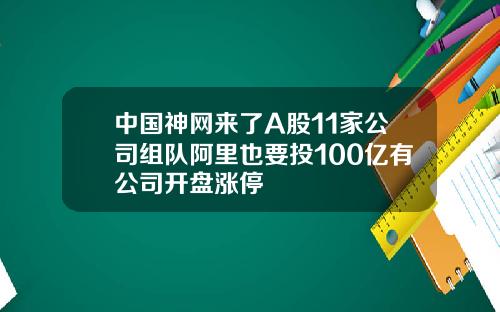 中国神网来了A股11家公司组队阿里也要投100亿有公司开盘涨停