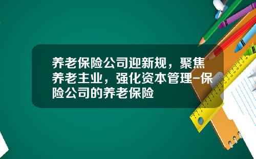 养老保险公司迎新规，聚焦养老主业，强化资本管理-保险公司的养老保险