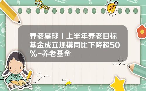 养老星球丨上半年养老目标基金成立规模同比下降超50%-养老基金