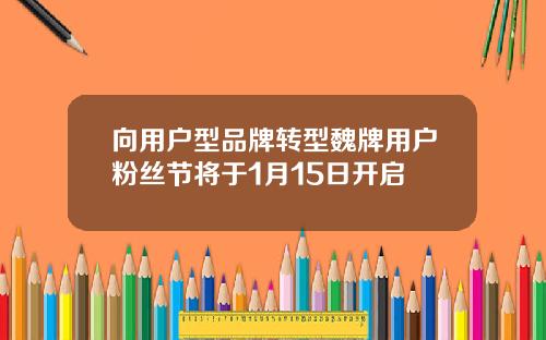 向用户型品牌转型魏牌用户粉丝节将于1月15日开启