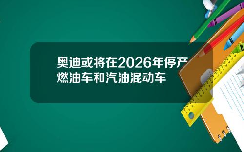 奥迪或将在2026年停产燃油车和汽油混动车