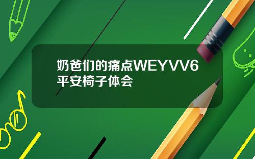 奶爸们的痛点WEYVV6平安椅子体会