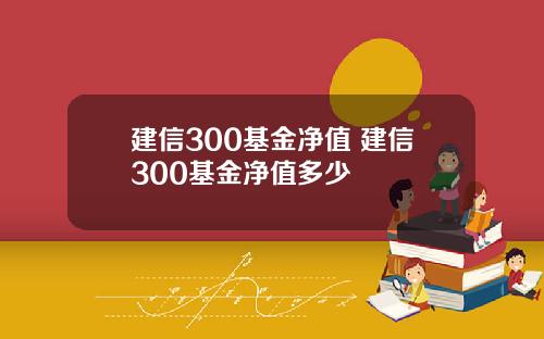 建信300基金净值 建信300基金净值多少
