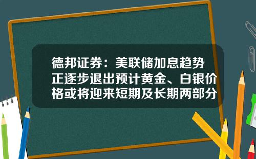 德邦证券：美联储加息趋势正逐步退出预计黄金、白银价格或将迎来短期及长期两部分助力-白银适合长期持有多少年