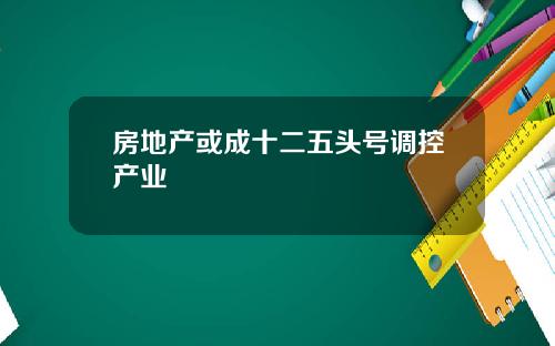 房地产或成十二五头号调控产业