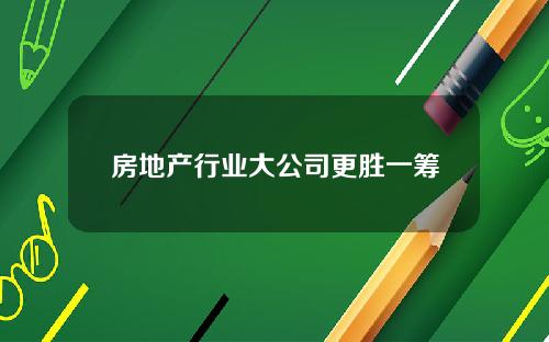 房地产行业大公司更胜一筹