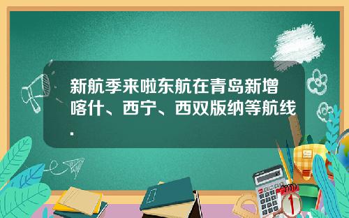 新航季来啦东航在青岛新增喀什、西宁、西双版纳等航线.