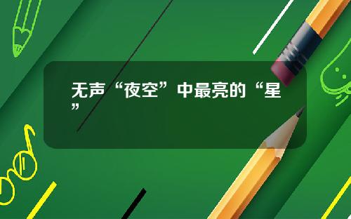 无声“夜空”中最亮的“星”