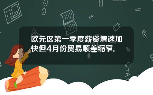 欧元区第一季度薪资增速加快但4月份贸易顺差缩窄.