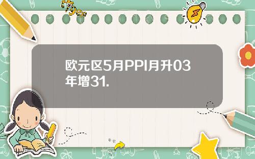 欧元区5月PPI月升03年增31.