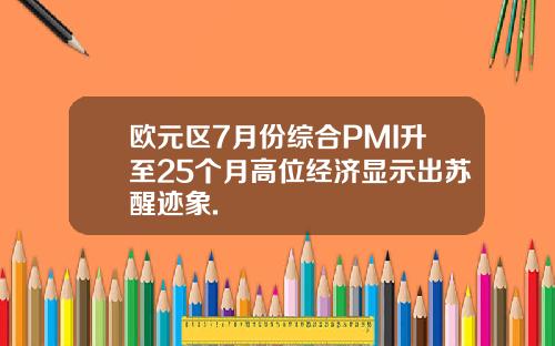 欧元区7月份综合PMI升至25个月高位经济显示出苏醒迹象.
