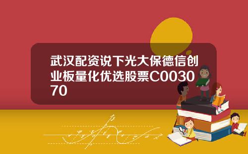 武汉配资说下光大保德信创业板量化优选股票C003070