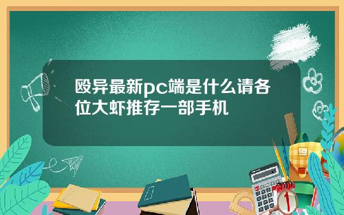 殴异最新pc端是什么请各位大虾推存一部手机