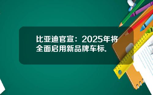 比亚迪官宣：2025年将全面启用新品牌车标.