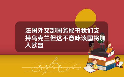 法国外交部国务秘书我们支持乌克兰但这不意味该国将加入欧盟