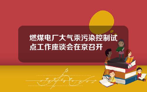 燃煤电厂大气汞污染控制试点工作座谈会在京召开