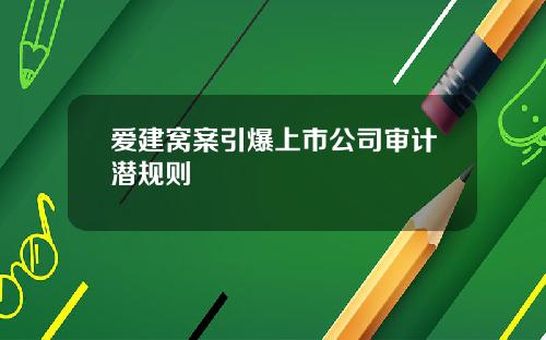 爱建窝案引爆上市公司审计潜规则