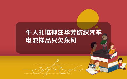 牛人扎堆押注华芳纺织汽车电池样品只欠东风
