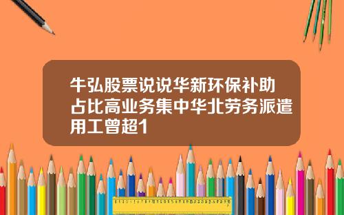 牛弘股票说说华新环保补助占比高业务集中华北劳务派遣用工曾超1