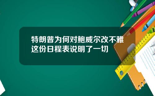 特朗普为何对鲍威尔改不雅这份日程表说明了一切