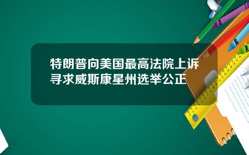 特朗普向美国最高法院上诉寻求威斯康星州选举公正