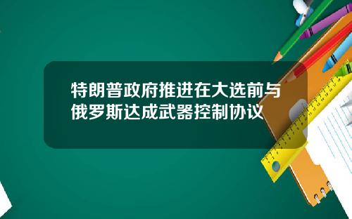 特朗普政府推进在大选前与俄罗斯达成武器控制协议