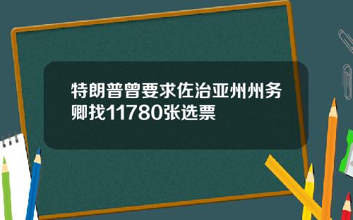 特朗普曾要求佐治亚州州务卿找11780张选票