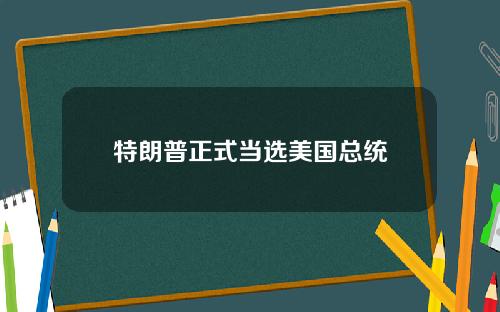 特朗普正式当选美国总统