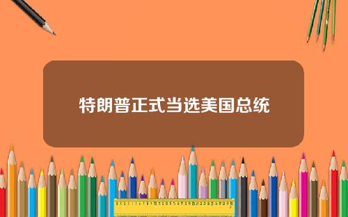 特朗普正式当选美国总统