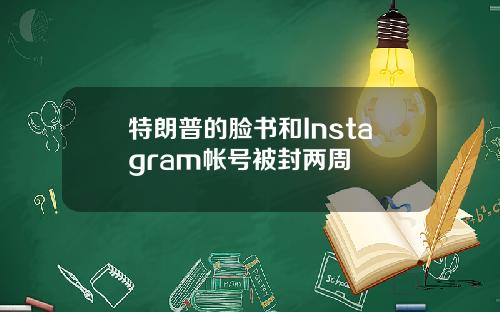 特朗普的脸书和Instagram帐号被封两周