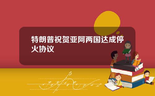 特朗普祝贺亚阿两国达成停火协议