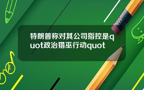 特朗普称对其公司指控是quot政治猎巫行动quot
