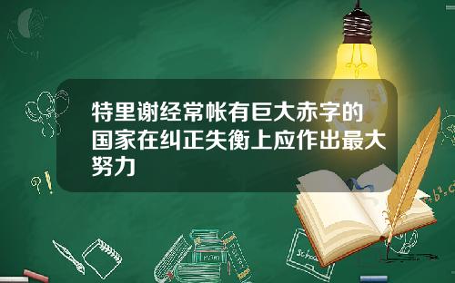 特里谢经常帐有巨大赤字的国家在纠正失衡上应作出最大努力
