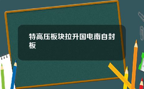 特高压板块拉升国电南自封板