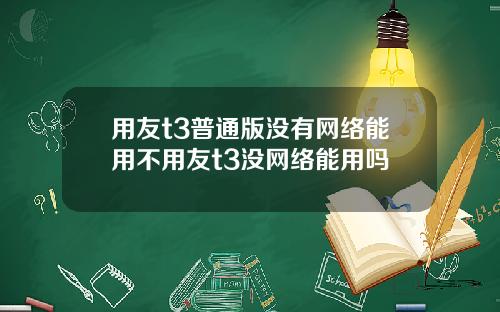 用友t3普通版没有网络能用不用友t3没网络能用吗