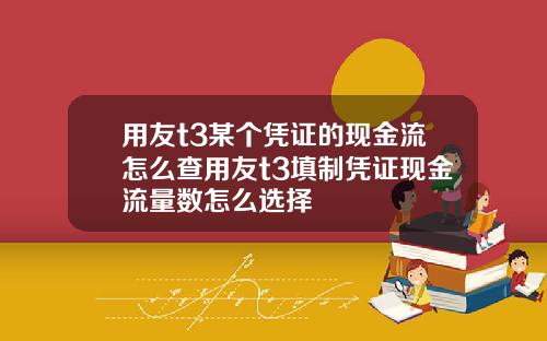 用友t3某个凭证的现金流怎么查用友t3填制凭证现金流量数怎么选择