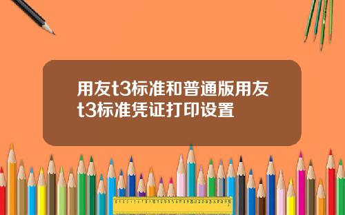 用友t3标准和普通版用友t3标准凭证打印设置