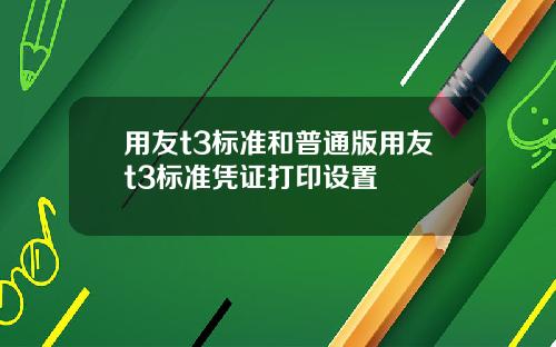用友t3标准和普通版用友t3标准凭证打印设置