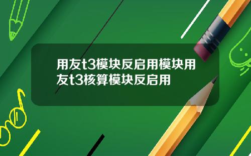 用友t3模块反启用模块用友t3核算模块反启用