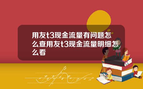 用友t3现金流量有问题怎么查用友t3现金流量明细怎么看