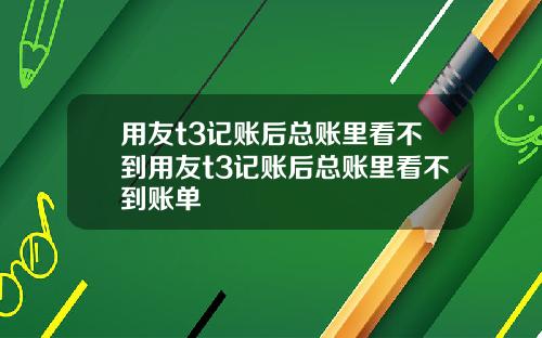 用友t3记账后总账里看不到用友t3记账后总账里看不到账单