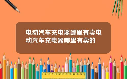 电动汽车充电器哪里有卖电动汽车充电器哪里有卖的