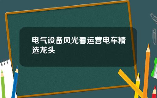 电气设备风光看运营电车精选龙头