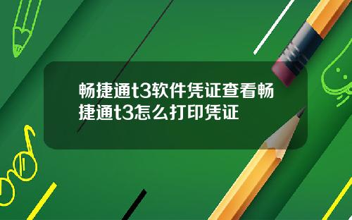 畅捷通t3软件凭证查看畅捷通t3怎么打印凭证