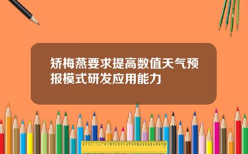 矫梅燕要求提高数值天气预报模式研发应用能力