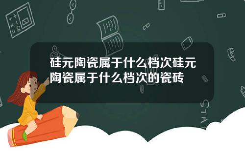 硅元陶瓷属于什么档次硅元陶瓷属于什么档次的瓷砖